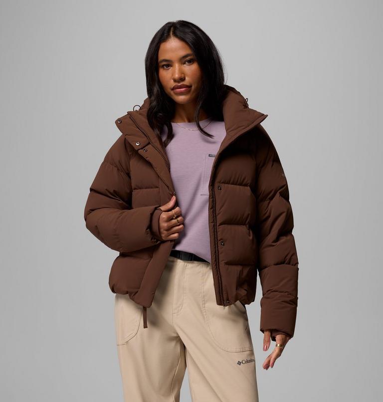 Women's Amaze Puff Hooded Down Puffer, Color: Tobacco, image 5