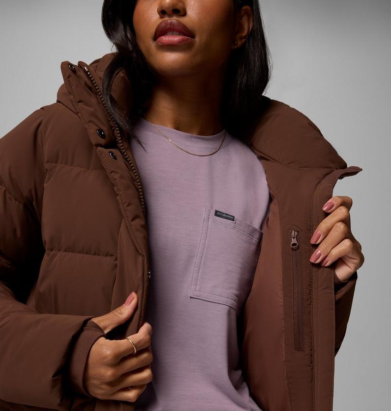 Women's Amaze Puff Hooded Down Puffer, Color: Tobacco, image 10
