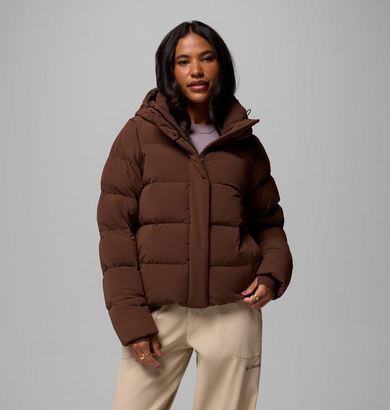 Women's Amaze Puff Hooded Down Puffer, Color: Tobacco, image 1