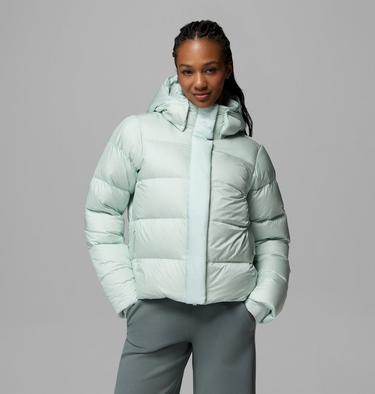 Chaqueta acolchada de plum&oacute;n con capucha Amaze Puff Mid para mujer, Color: Tea Light Pearl Shine, image 5