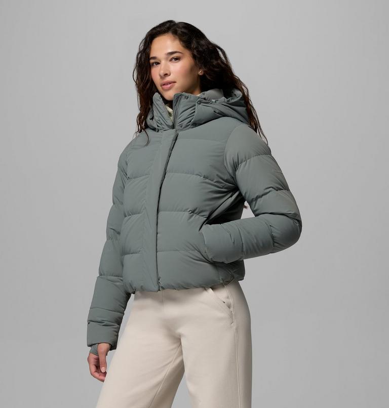 Women's Amaze Puff Hooded Down Puffer, Color: Sedona Sage, image 4