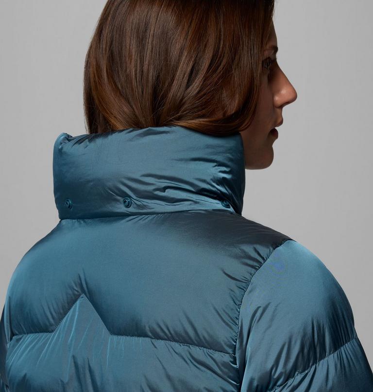 Women's Amaze Puff Hooded Down Puffer, Color: Everblue High Shine, image 13