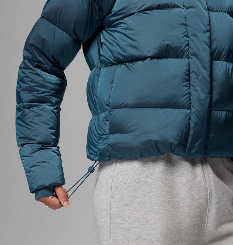 Women's Amaze Puff Hooded Down Puffer, Color: Everblue High Shine, image 12