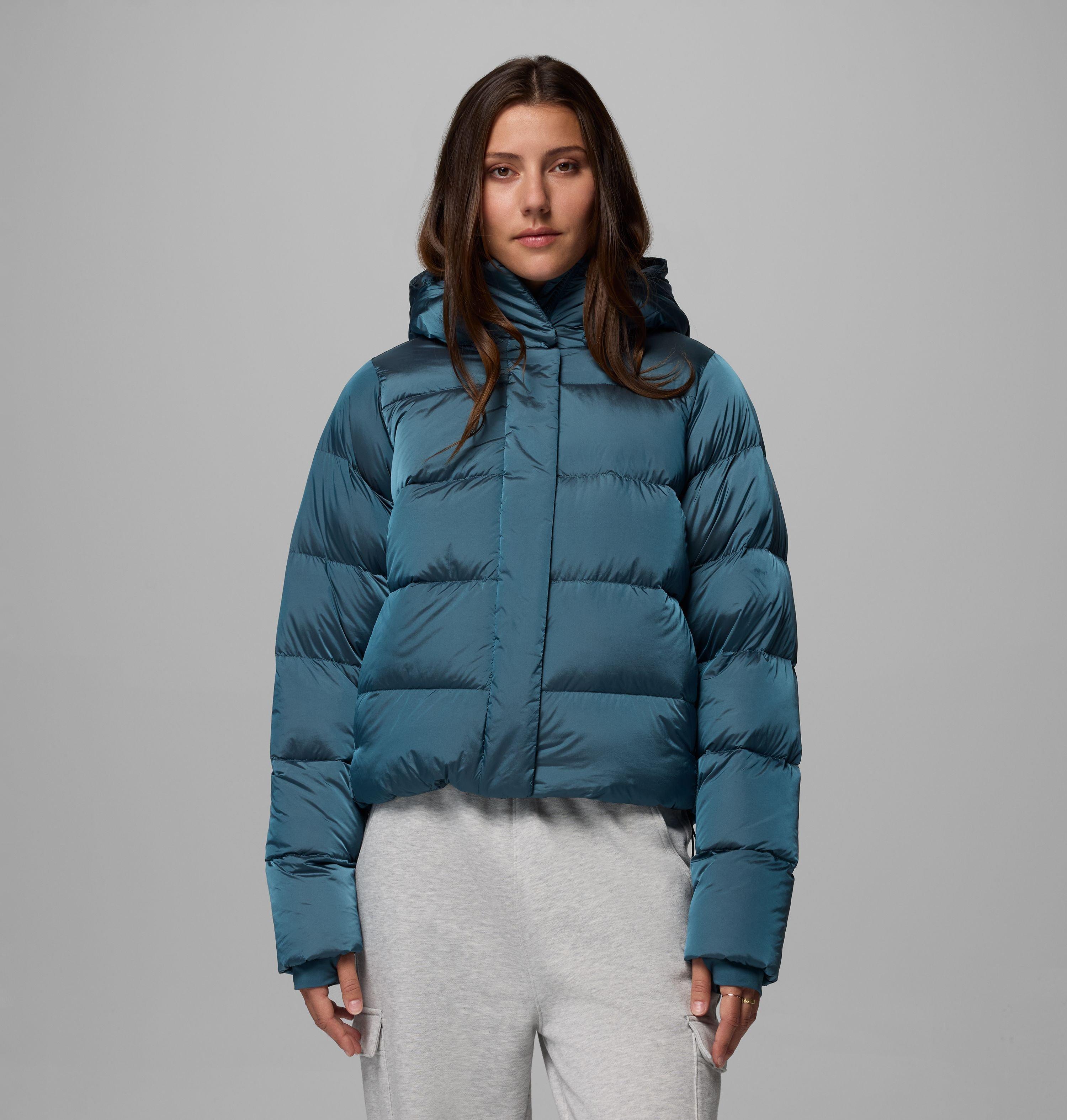 Columbia Sportswear Women's Blue Columbia - Amaze Puff™ Hooded Down Puffer - Ever High Shine Extra Small