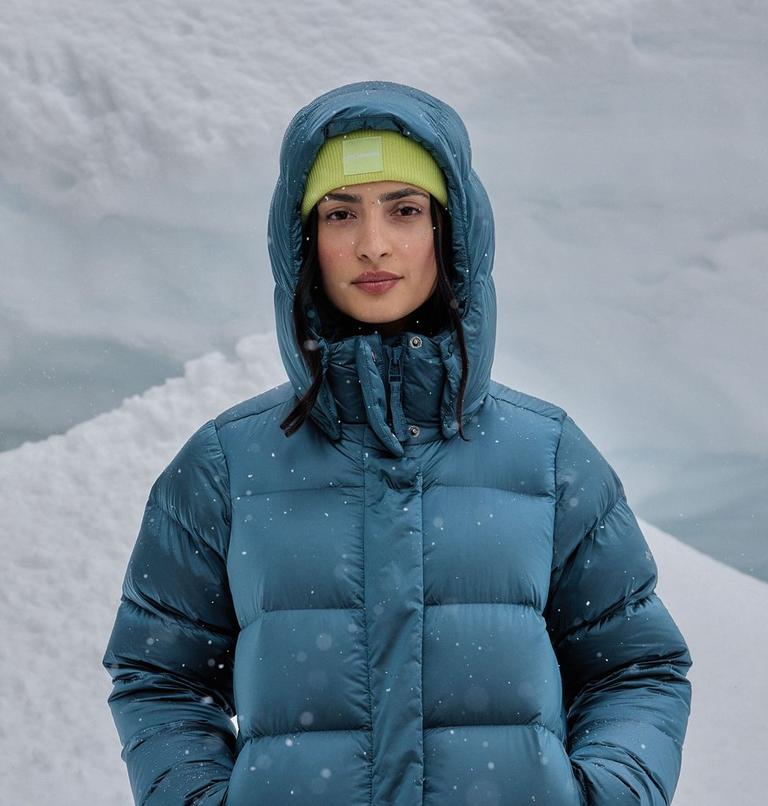 Women's Amaze Puff Hooded Down Puffer, Color: Everblue High Shine, image 15
