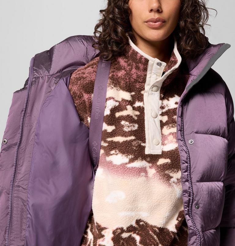 Women's Amaze Puff Hooded Down Puffer, Color: Fig High Shine, image 7