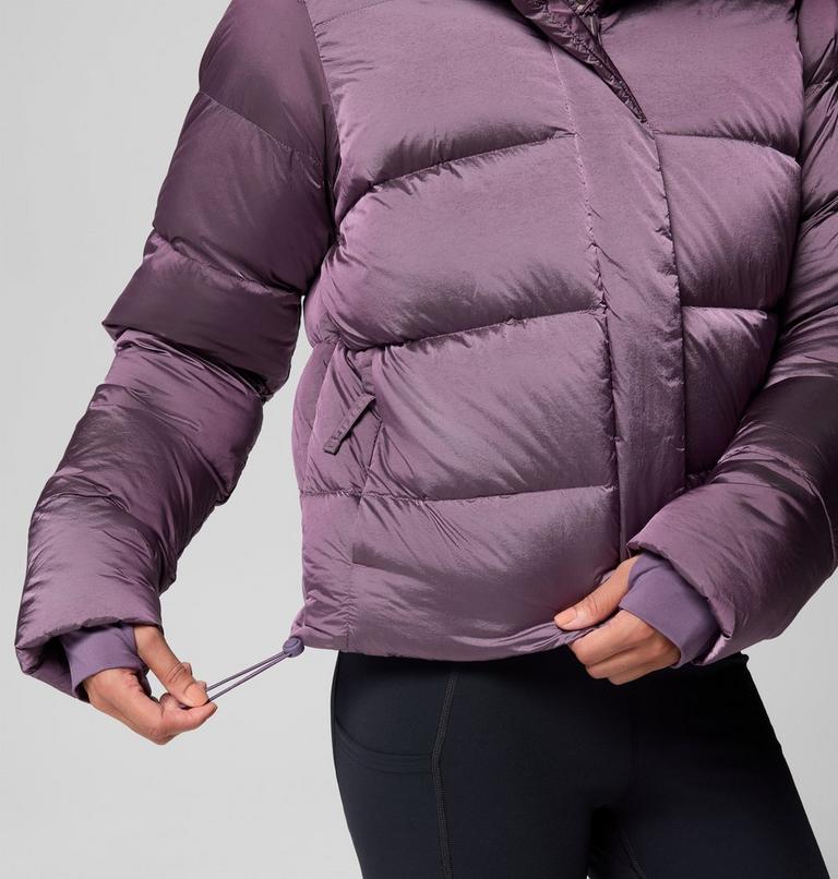 Women's Amaze Puff Hooded Down Puffer, Color: Fig High Shine, image 11