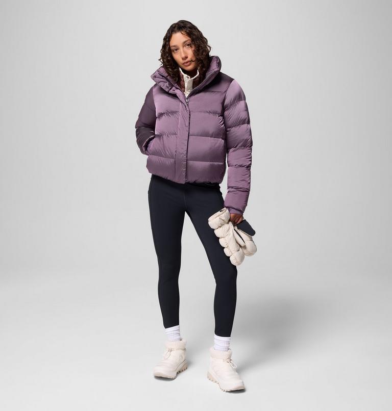 Women's Amaze Puff Hooded Down Puffer, Color: Fig High Shine, image 14