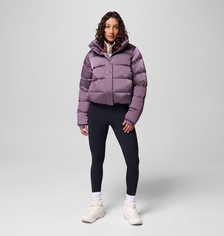 Women's Amaze Puff Hooded Down Puffer, Color: Fig High Shine, image 15