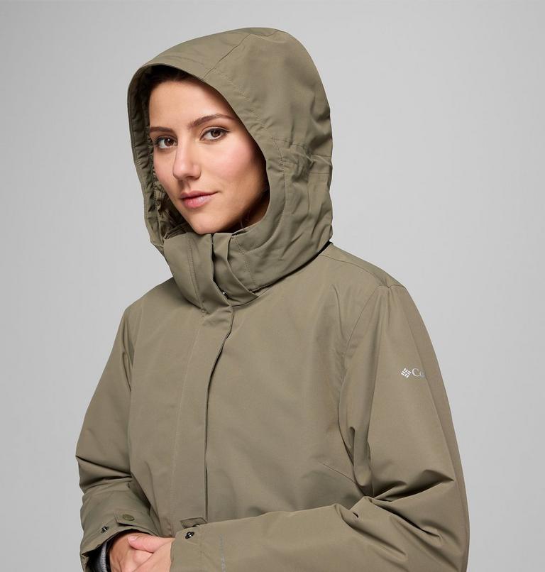 Parka impermeable con capucha Pulaski para mujer, Color: Stone Green, image 8