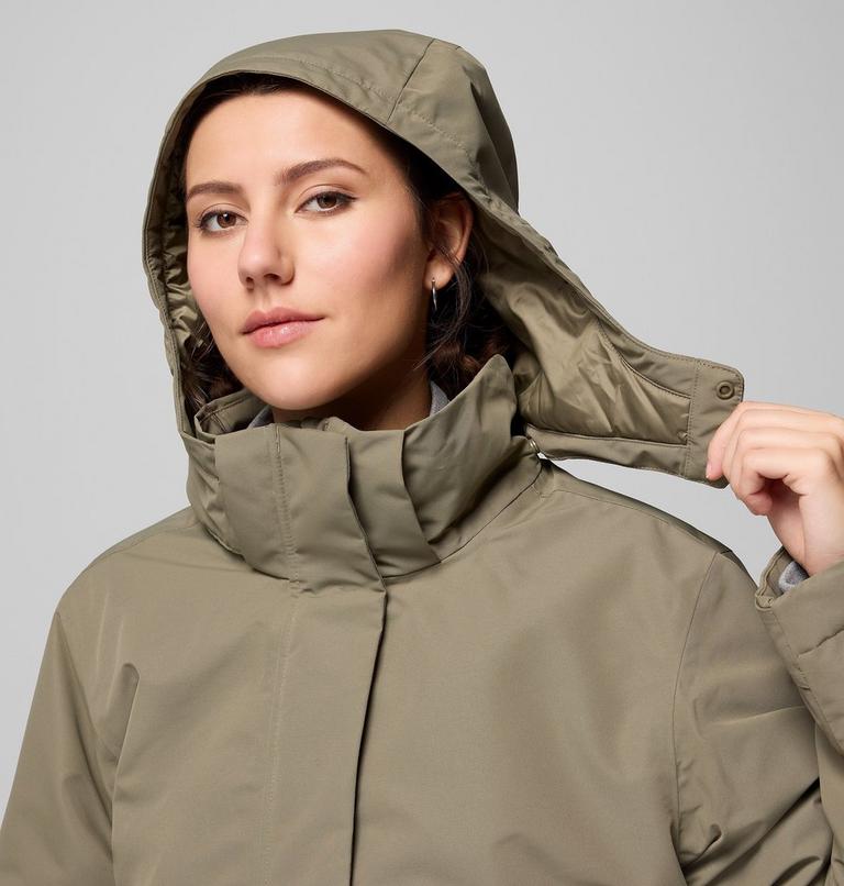 Parka impermeable con capucha Pulaski para mujer, Color: Stone Green, image 10