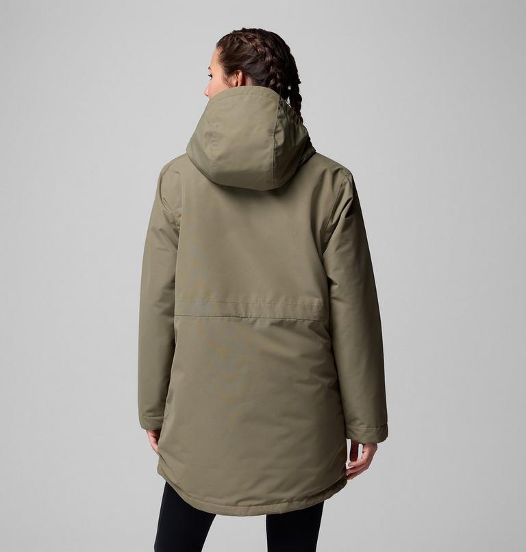 Parka impermeable con capucha Pulaski para mujer, Color: Stone Green, image 3