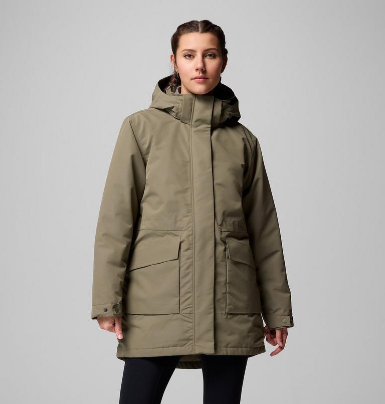 Parka impermeable con capucha Pulaski para mujer, Color: Stone Green, image 1