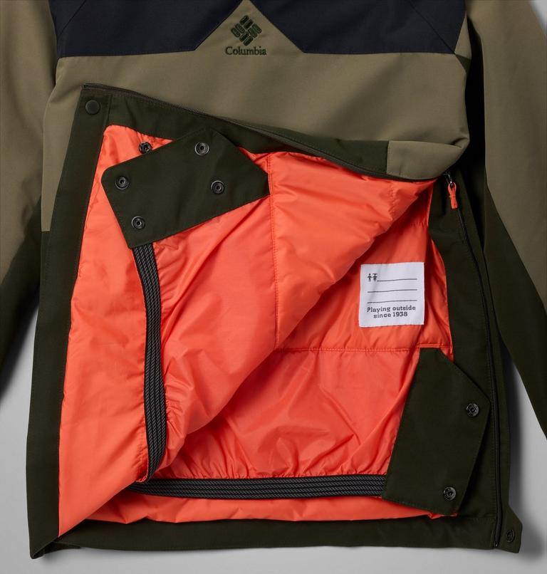 Youth Coreshot Waterproof Hooded Anorak, Color: Greenscape, Stone Green, Black, image 3
