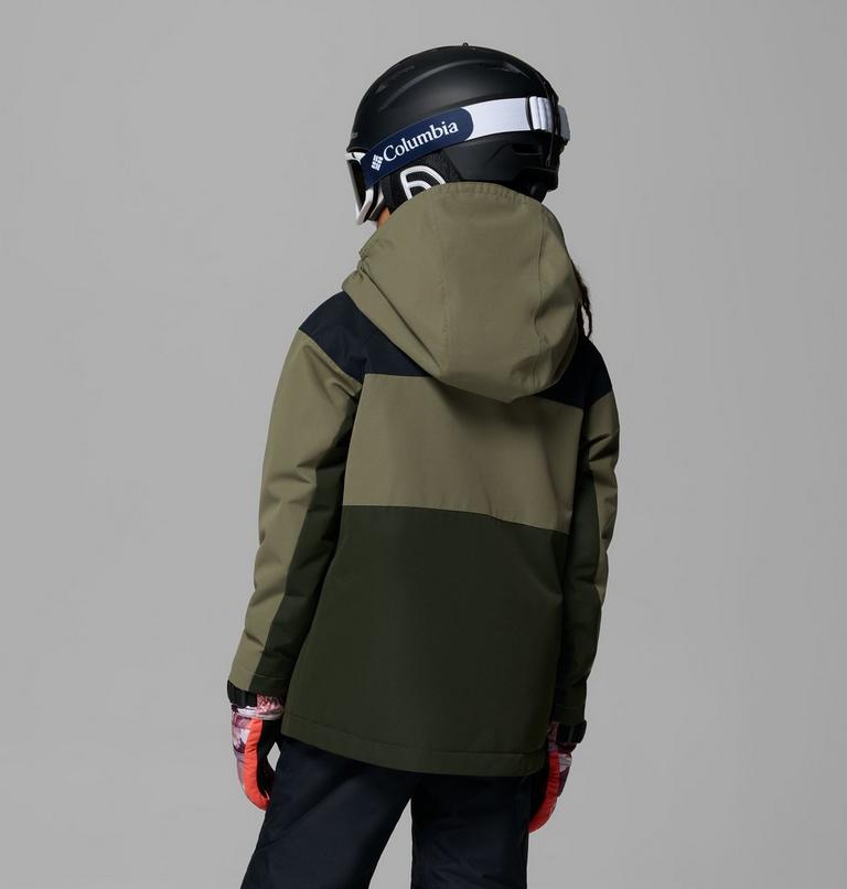 Youth Coreshot Waterproof Hooded Anorak, Color: Greenscape, Stone Green, Black, image 3