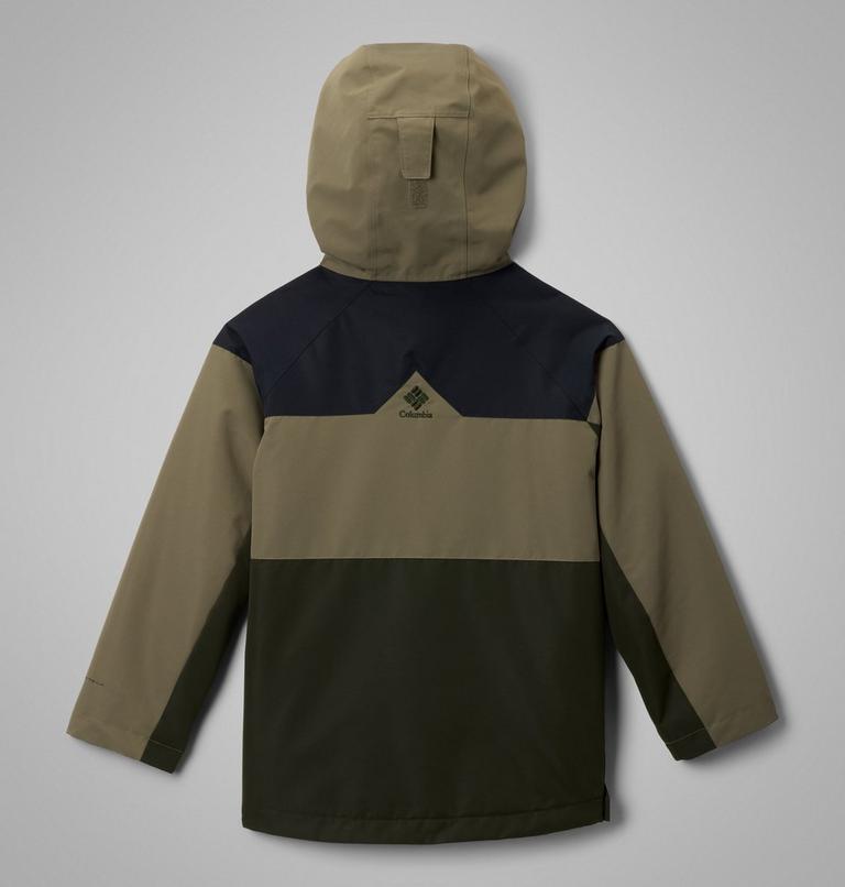 Youth Coreshot Waterproof Hooded Anorak, Color: Greenscape, Stone Green, Black, image 2