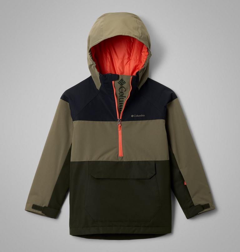 Youth Coreshot Waterproof Hooded Anorak, Color: Greenscape, Stone Green, Black, image 1
