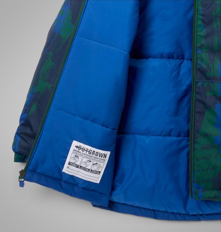 Boys' Lightning Lift IV Printed Waterproof Ski Jacket, Color: Mountain Blue Tracks, Mountain Blue, image 3