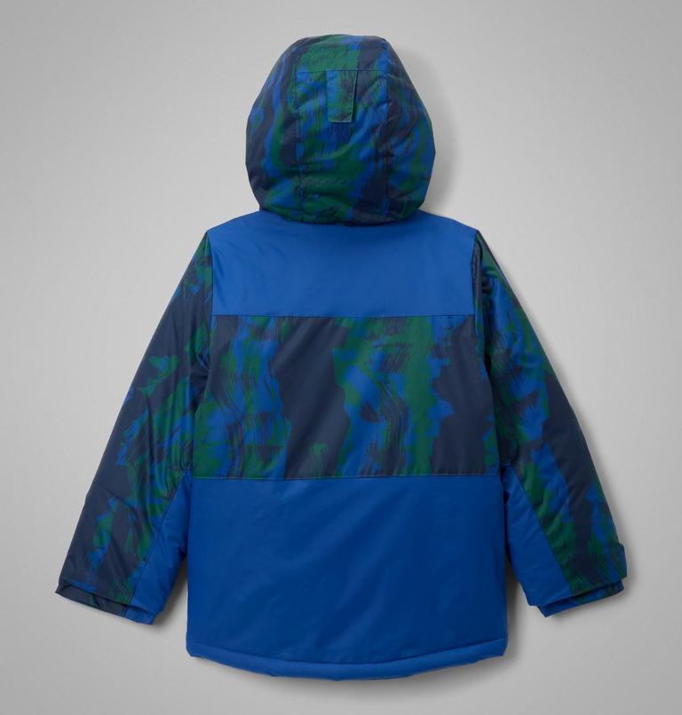 Boys' Lightning Lift IV Printed Waterproof Ski Jacket, Color: Mountain Blue Tracks, Mountain Blue, image 2