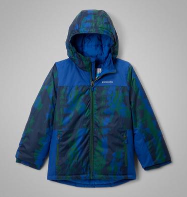 Boys' Lightning Lift IV Printed Waterproof Ski Jacket, Color: Mountain Blue Tracks, Mountain Blue, image 7