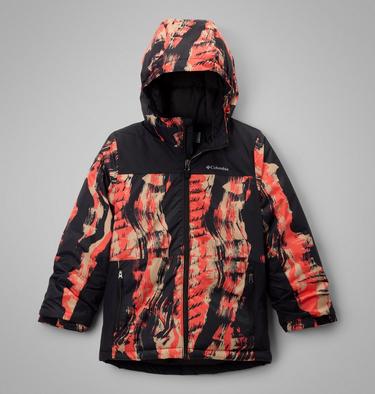 Boys' Lightning Lift IV Printed Waterproof Ski Jacket, Color: Zing Tracks, Black, image 4