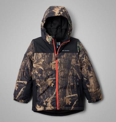 Boys' Lightning Lift IV Printed Waterproof Ski Jacket, Color: Timberwolf, Black, image 1