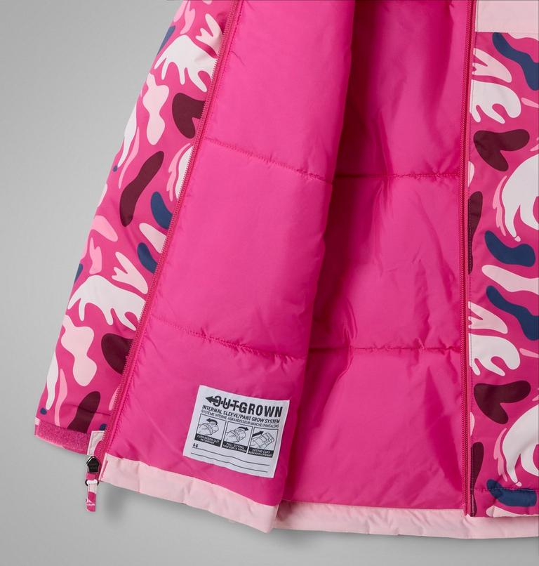 Girls' Horizon Ride IV Printed Jacket, Color: Pink Ice Uniflauge, Satin pink, image 3