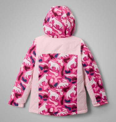Girls' Horizon Ride IV Printed Jacket, Color: Pink Ice Uniflauge, Satin pink, image 2