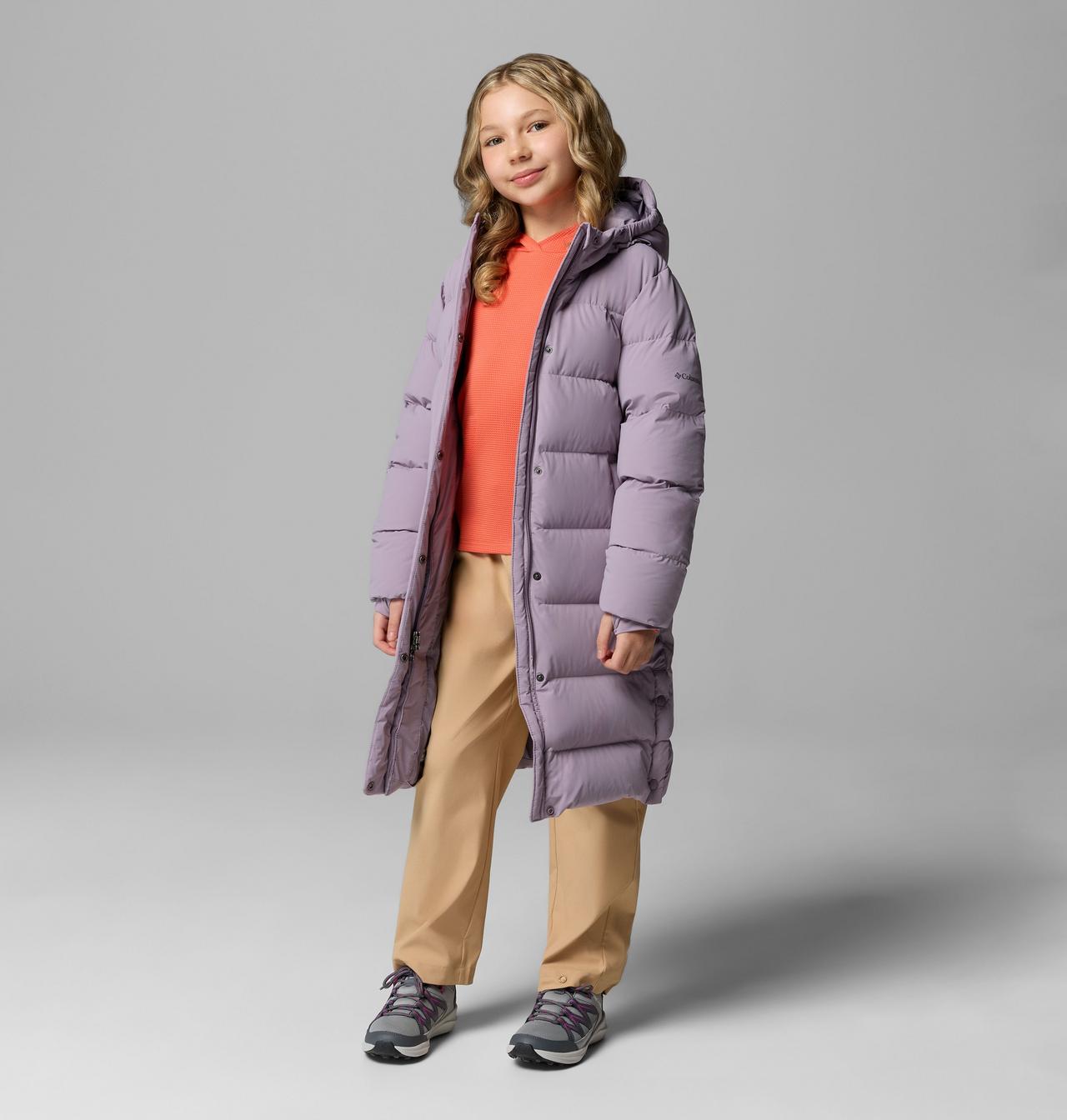 Girls' Amaze Puff™ Long Hooded Jacket 4