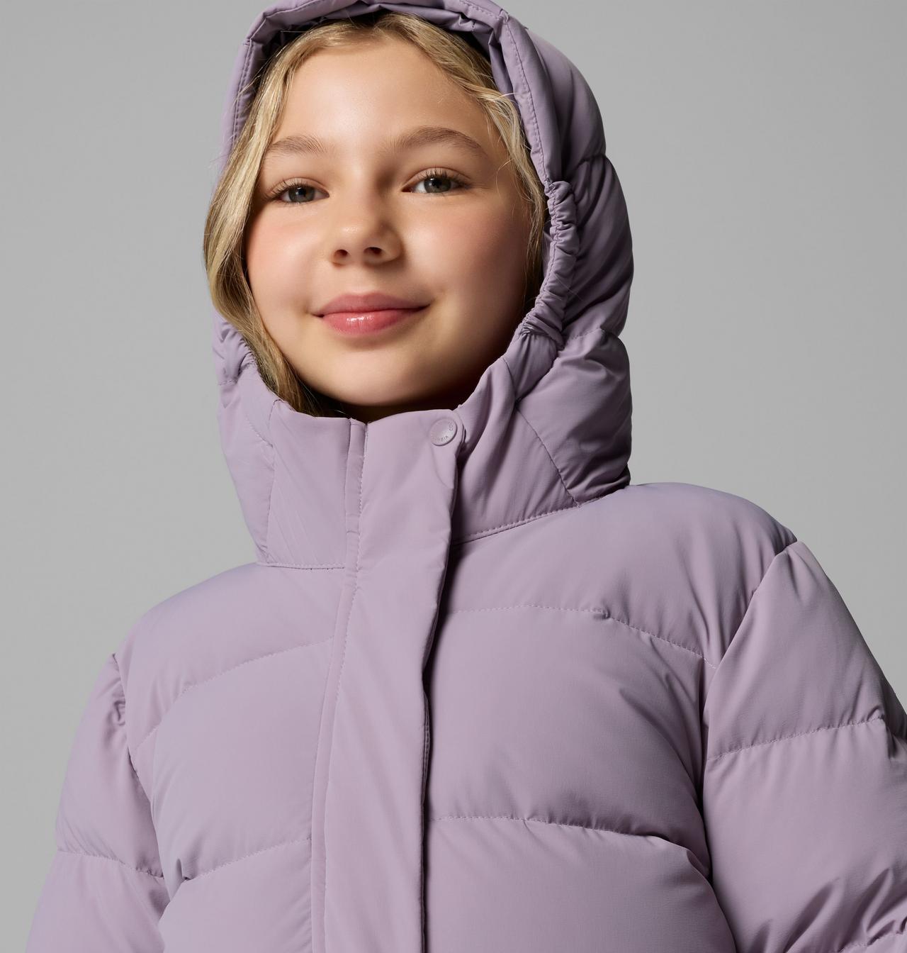 Girls' Amaze Puff™ Long Hooded Jacket 5