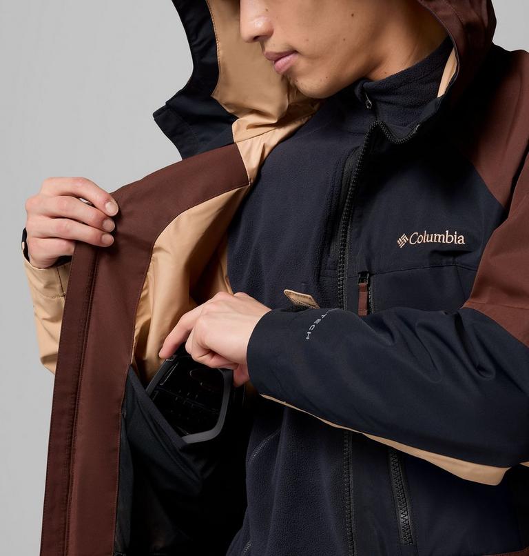 Men's Coreshot Shell Waterproof Ski Jacket, Color: Tobacco, Black, Canoe, image 5