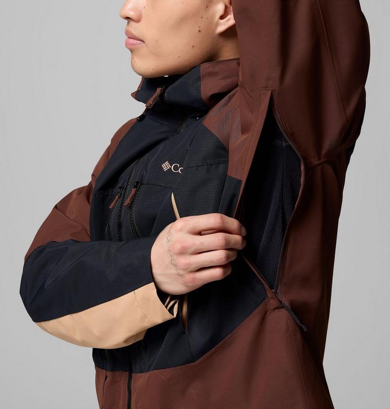Men's Coreshot Shell Waterproof Ski Jacket, Color: Tobacco, Black, Canoe, image 8