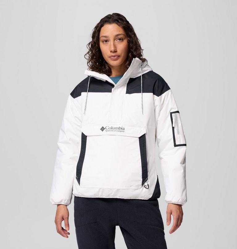 Women's Challenger Insulated Pullover Anorak, Color: Sea Salt, Black, image 1