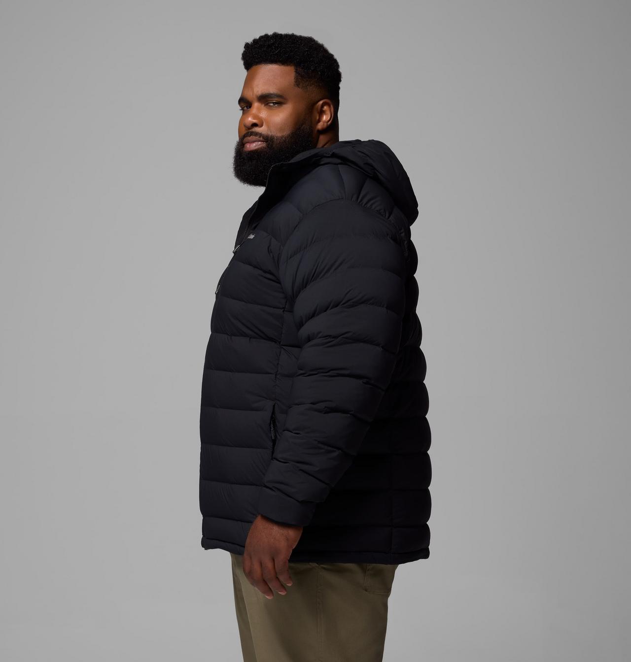 Manteau à capuchon en duvet extensible Drift Peak pour homme – Tailles forts 4