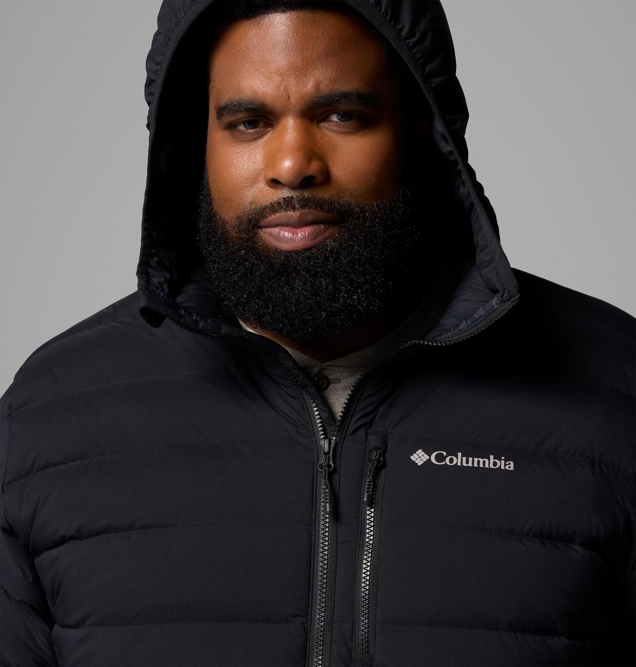 Manteau à capuchon en duvet extensible Drift Peak pour homme – Tailles forts 6