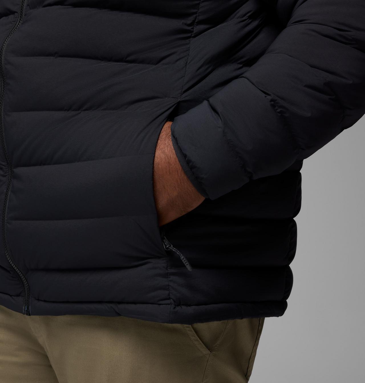 Manteau à capuchon en duvet extensible Drift Peak pour homme – Tailles forts 8