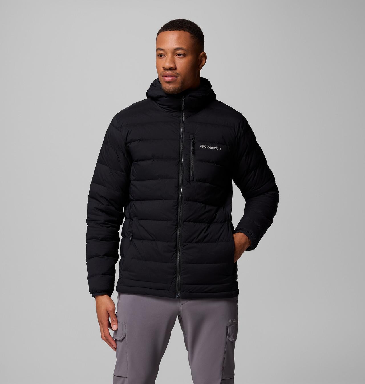 Manteau à capuchon en duvet extensible Drift Peak pour homme – Grandes tailles 1
