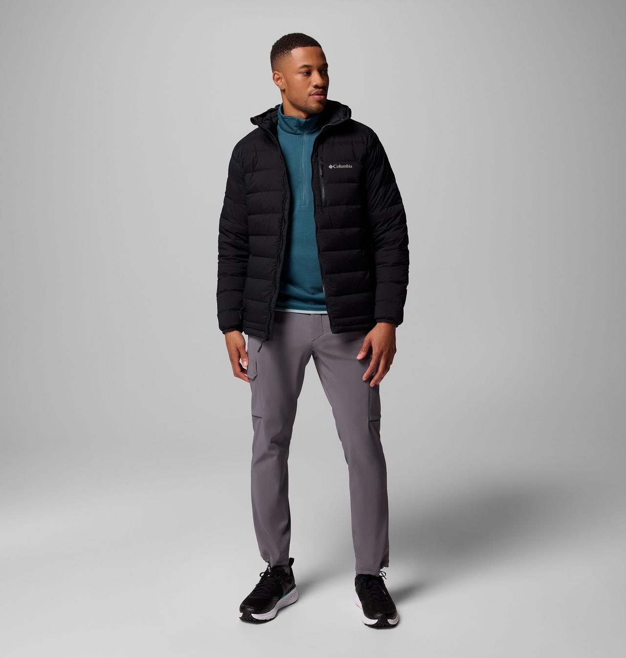 Manteau à capuchon en duvet extensible Drift Peak pour homme – Grandes tailles 2