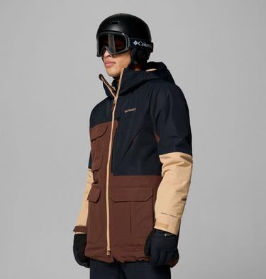 Men's Coreshot Waterproof Ski Jacket, Color: Tobacco, Black, Canoe, image 4