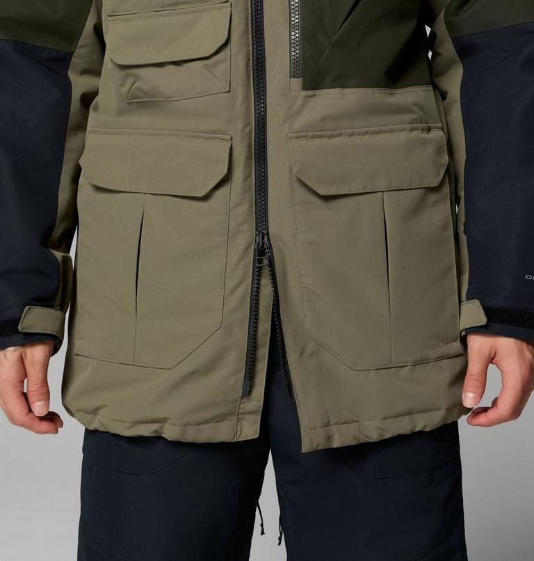 Men's Coreshot Waterproof Ski Jacket, Color: Stone Green, Greenscape, Black, image 13