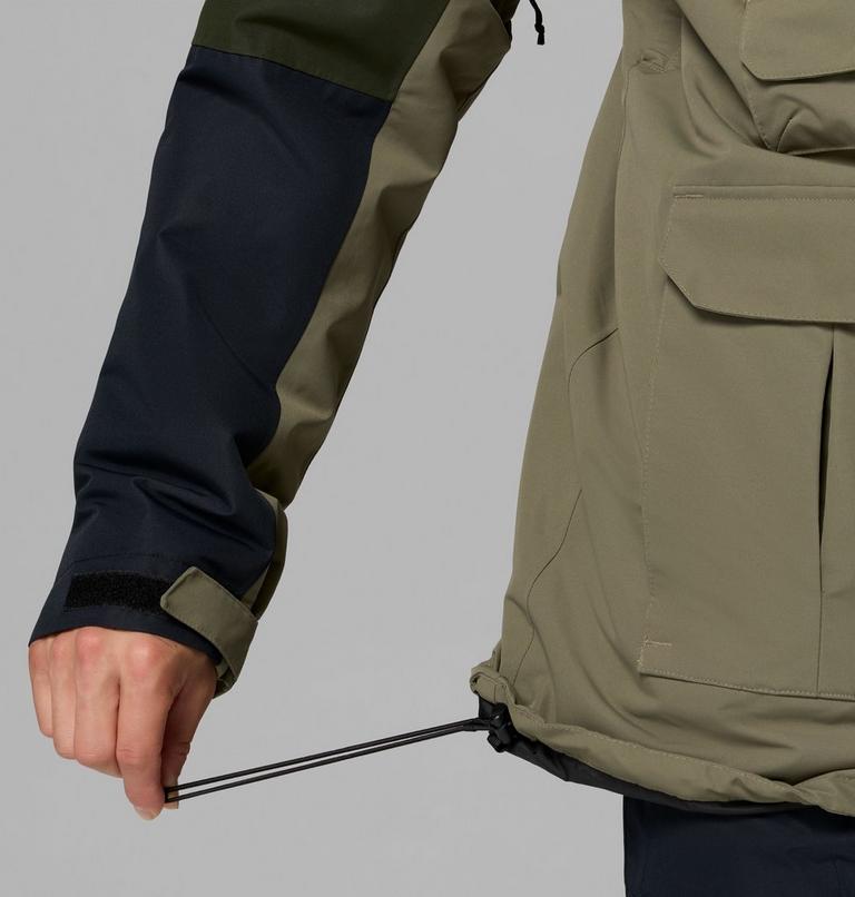 Men's Coreshot Waterproof Ski Jacket, Color: Stone Green, Greenscape, Black, image 14