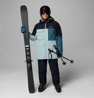 Men's Coreshot Waterproof Ski Jacket, Color: Crushed Blue, Black, Everblue, image 2