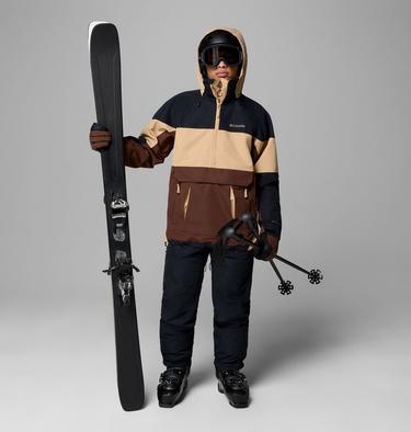 Men's Coreshot Shell Waterproof Ski Anorak, Color: Tobacco, Canoe, Black, image 4
