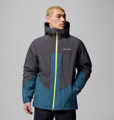 Men's Powder Prime Waterproof Ski Jacket, Color: Everblue, Shark, image 3
