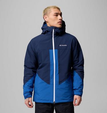 Men's Powder Prime Waterproof Ski Jacket, Color: Mountain Blue, Collegiate Navy, image 5