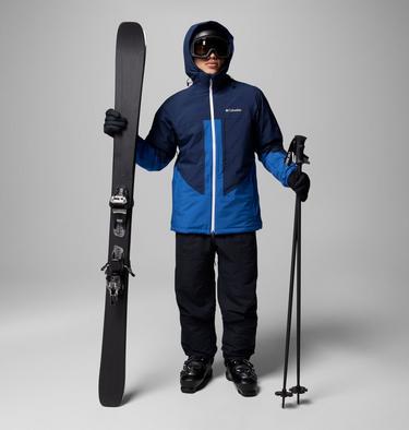 Men's Powder Prime Waterproof Ski Jacket, Color: Mountain Blue, Collegiate Navy, image 6