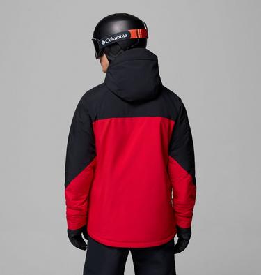 Men's Powder Prime Waterproof Ski Jacket, Color: Mountain Red, Black, image 3