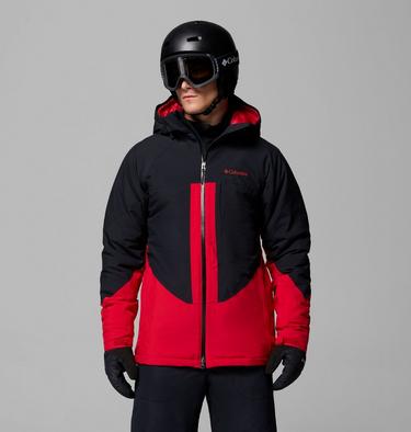 Men's Powder Prime Waterproof Ski Jacket, Color: Mountain Red, Black, image 1