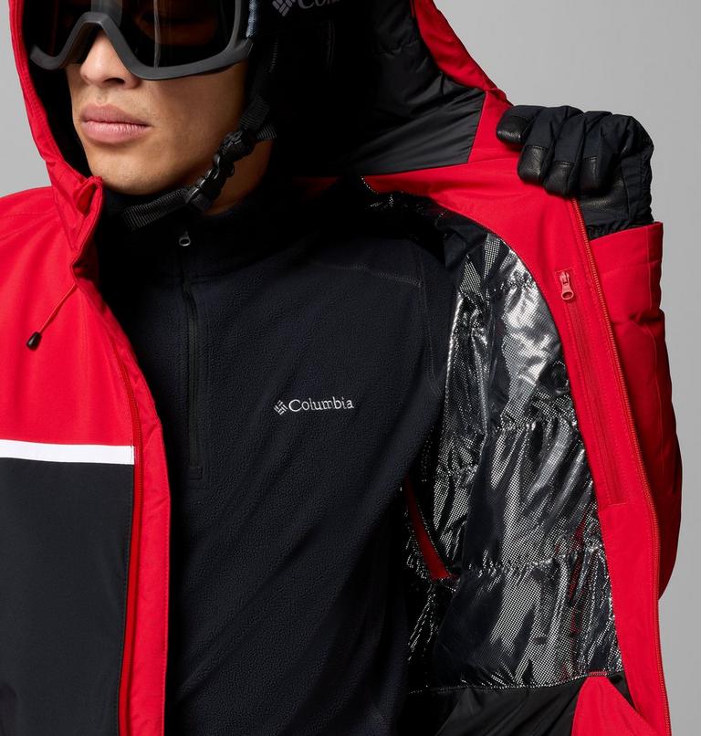 Men's Liftline Waterproof Ski Jacket, Color: Mountain Red, Black, image 6