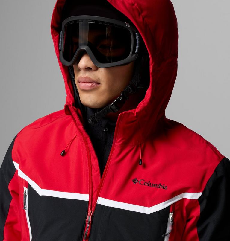Men's Liftline Waterproof Ski Jacket, Color: Mountain Red, Black, image 8